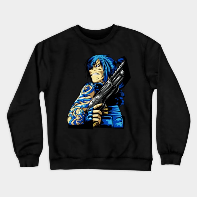 blue hairs mafia Crewneck Sweatshirt by Veljam